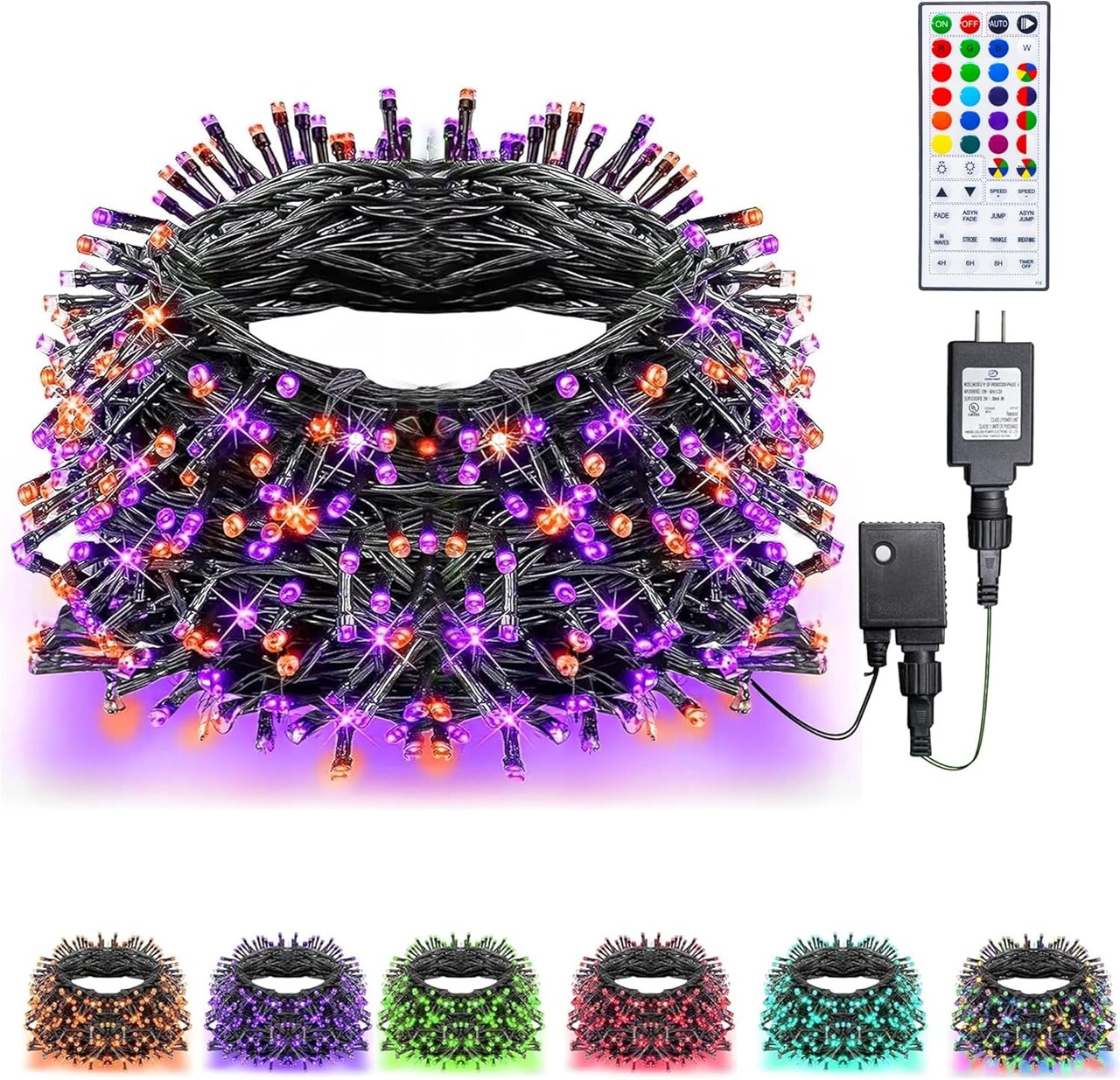 Color Changing Christmas Lights, 66ft 200 LED RGB String Lights with Remote & Timer – Fairy Lights for Indoor & Outdoor Xmas Tree, Party, Wedding, Halloween Decorations RGB (Red, Green, Blue)